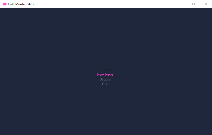 New Game screen