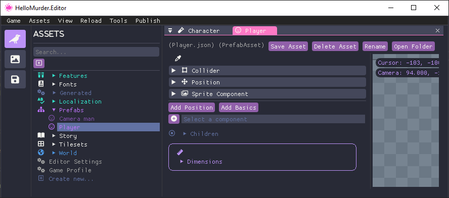 PlayerAsset Editor