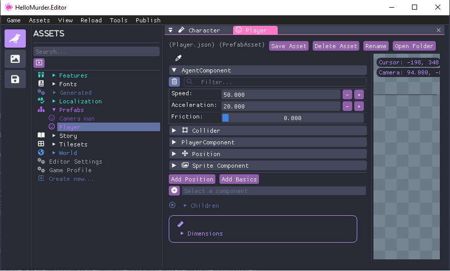 PlayerAsset Editor