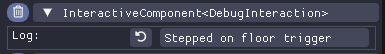 Debug Interaction component settings