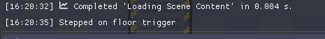 Debug message logged