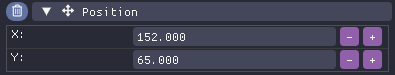 Position component settings
