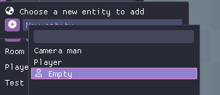 The World tab of the World editor with the Add Entity button highlighted