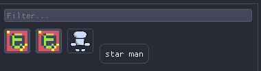 Screenshot of the WorldAsset Editor's Entity Picker, showing the 'starman' icon